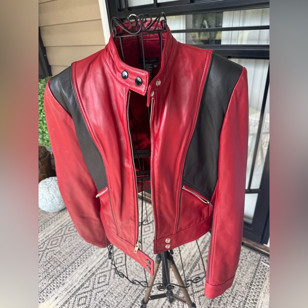 BCBGMaxaria Leather Jacket. Used. Size 10
